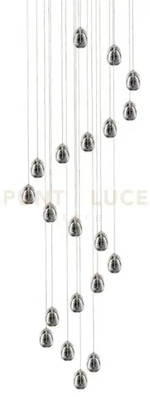 Sospensione led a 20 pendenti golden egg md13003023-20achr cromo