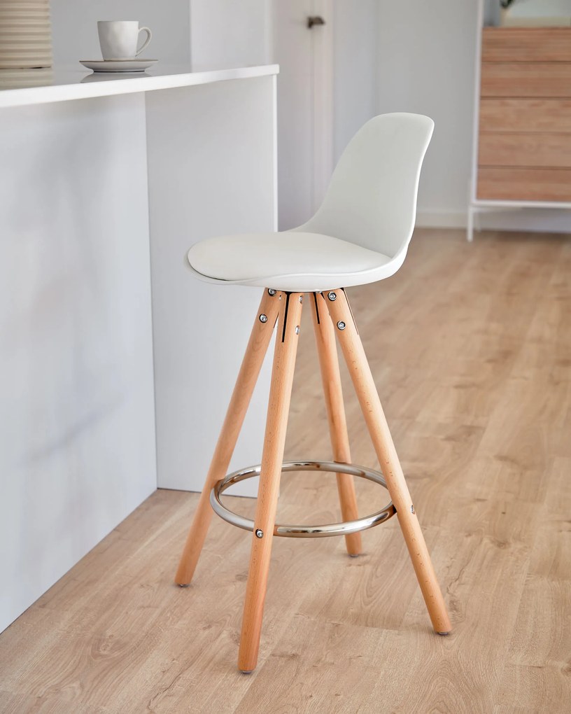 Kave Home - Sgabello Slad bianco alto 65 cm