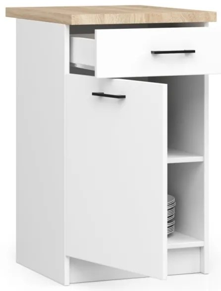 Cucina Lineare 180 Cm Moderna Pensili Bassi Bianco Opaco Emma V2