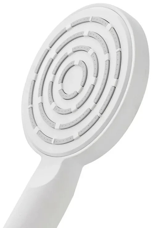 Doccetta tonda monogetto da 23,5 cm bianco opaco in ABS anticalcare Hidra