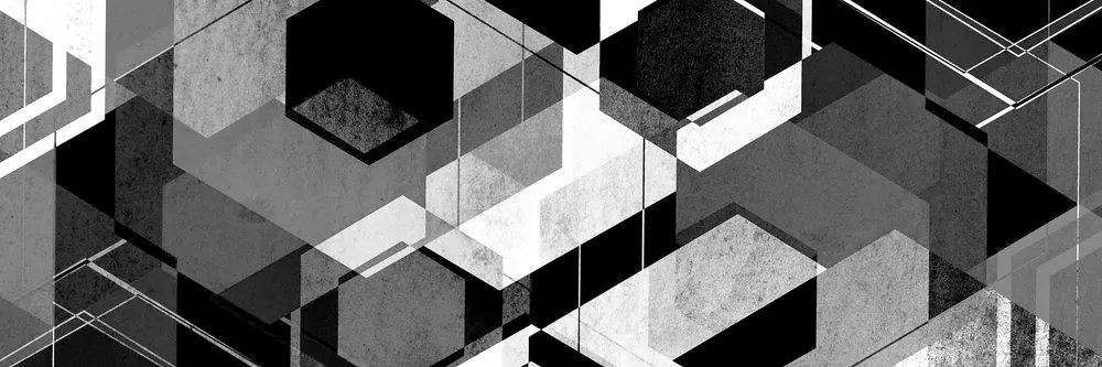 Stampa su tela – Geometria astratta in bianco e nero