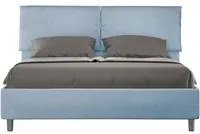 Letto imbottito Matrimoniale 160x190 cm Mados - Contenitore,Microfibra,Azzurro