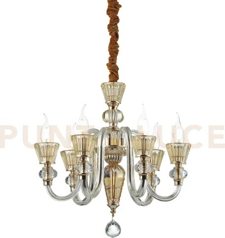 Strauss lampadario a sospensione 6 luci attacco e14 in vetro soffia...
