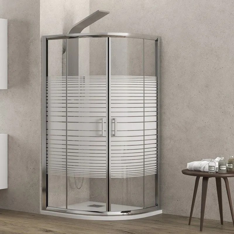 Kamalu - Box doccia 90x90 semicircolare vetro serigrafato altezza 180cm | K400