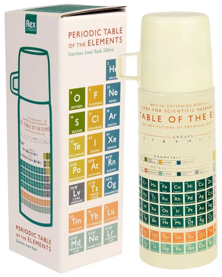 Borraccia termica color crema 350 ml Periodic Table – Rex London