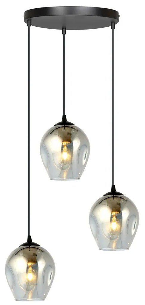 Lampadario a Sospensione in Acciaio e Vetro ISTAR 3 BL PREMIUM 3xE27