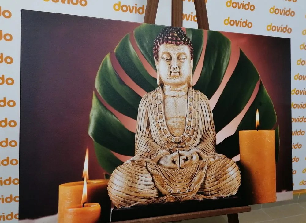 Quadro su tela – Buddha con natura morta rilassante