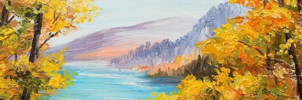 Stampa su tela – Scenario di un lago di montagna