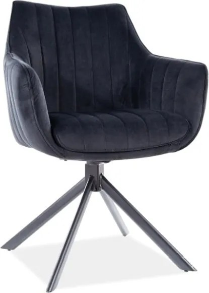 Sedia Azalia in velluto nero Blu19