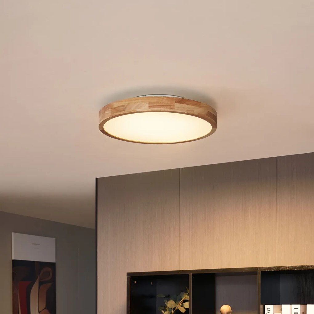 Plafoniera scandinava in legno 50 cm con LED dimmerabile - Pecker