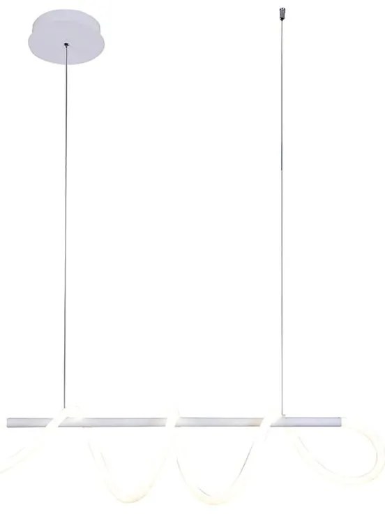 Lampadario LED moderno Teddy bianco, luce naturale 3900 lumen, NOVECENTO