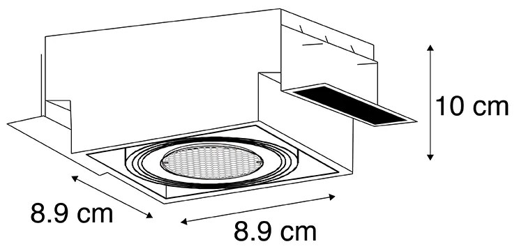 Faretto da incasso nero orientabile e girevole senza cornice - Oneon Honey