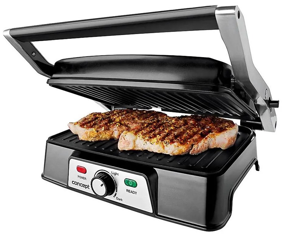 Concept ge2005 - Griglia a contatto 1500W/230V acciaio inossidabile/nero