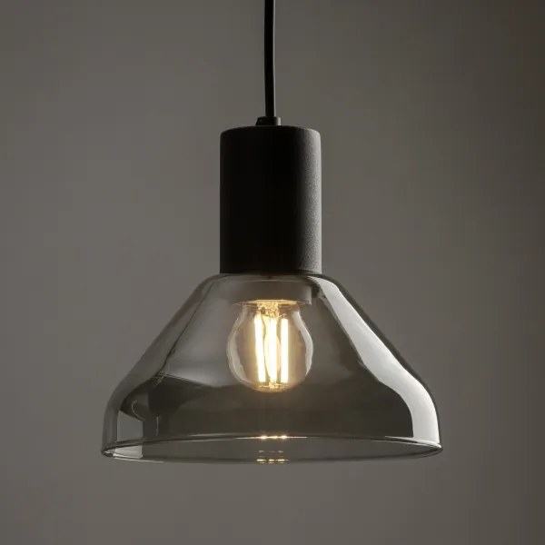 Lampadario su filo per sistema a binario NEO 1xE27/15W/230V nero/fumé nero