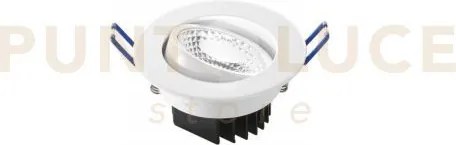 Incasso led orione bianco tondo 7w 650lm 4000k 8,7x5,7cm