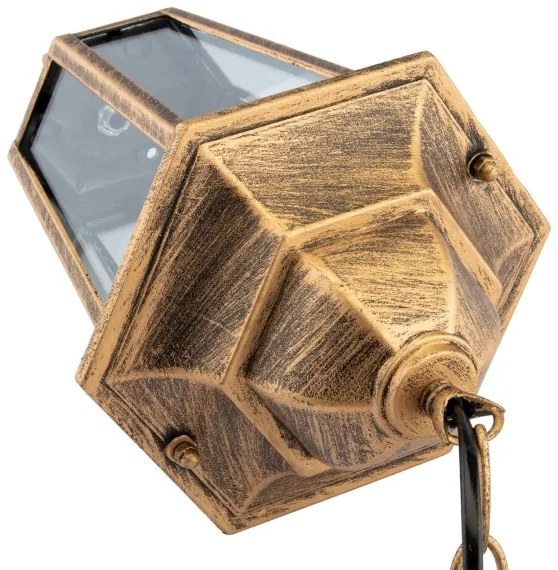 Lampadario su catena da esterno 1xE27/60W/230V dorato IP44