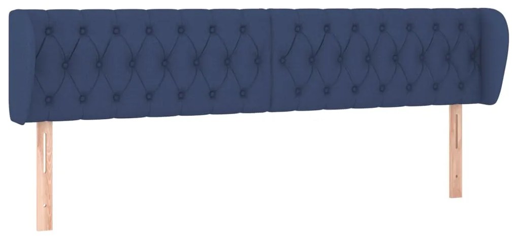 Testiera ad orecchio blu 183x23x78/88 cm in tessuto