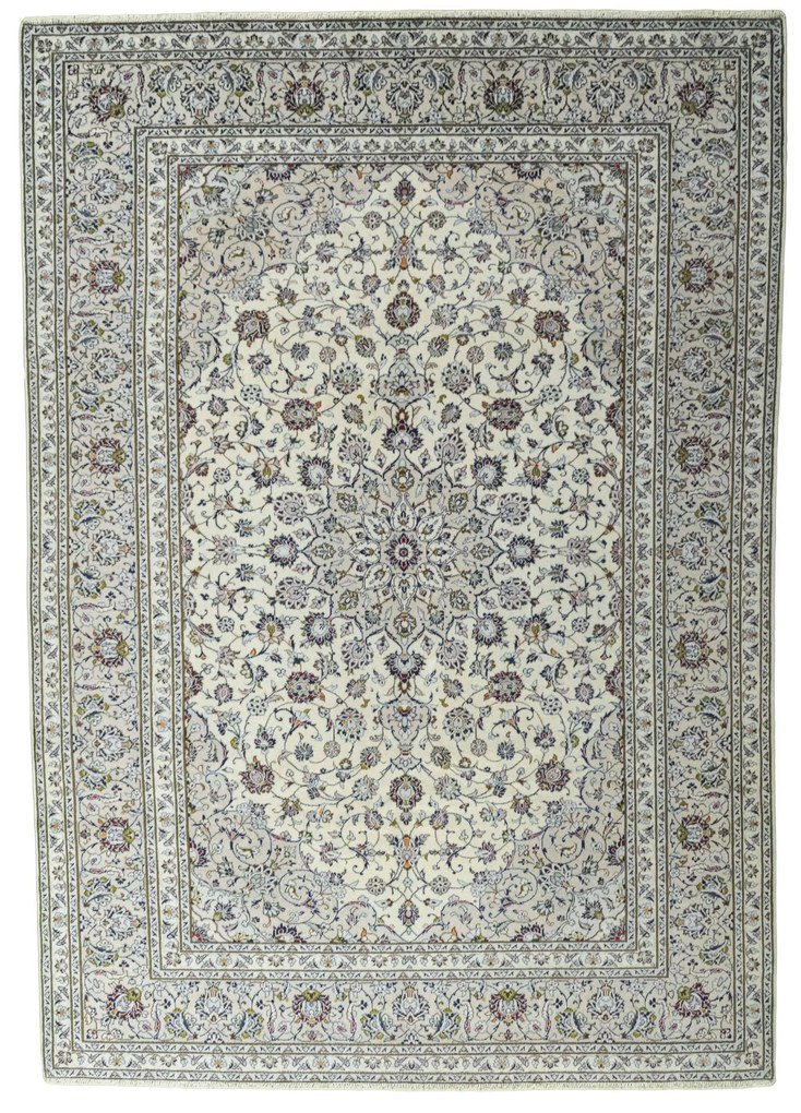 Kashan Tappeto 350 x 240 Beige (Iran) Annodato A Mano