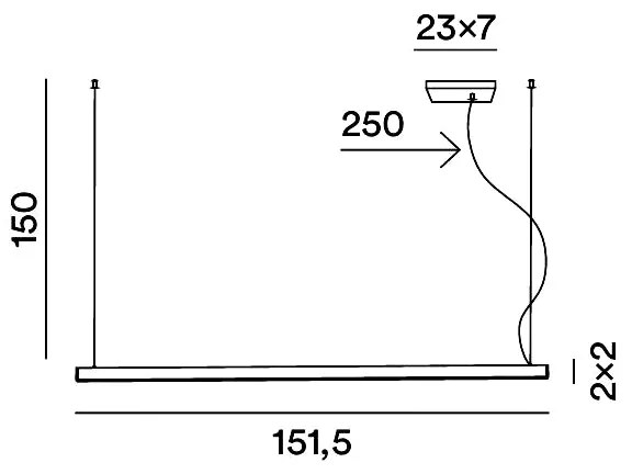 Perenz Link – sospensione lineare LED (bianco opaco / nero opaco / marrone metallizzato)