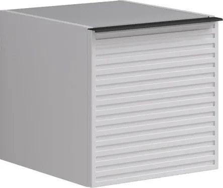 Base laterale Pixel con anta Stripes laccato opaco bianco e maniglia alluminio nero opaco L.40 H.40 P.45,5 cm.