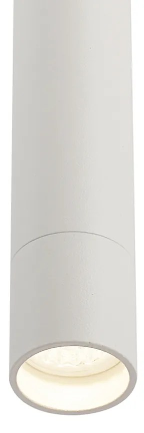 Sistema di illuminazione su binario moderno con 6 faretti e 4 luci a sospensione bianche monofase - Slimline Uzzy Keno