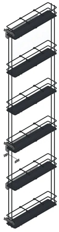 Cesto di carico per mobile alto estraibile da avvitare in acciaio antracite L 11.5 x H 184.5 x P 47.5 cm