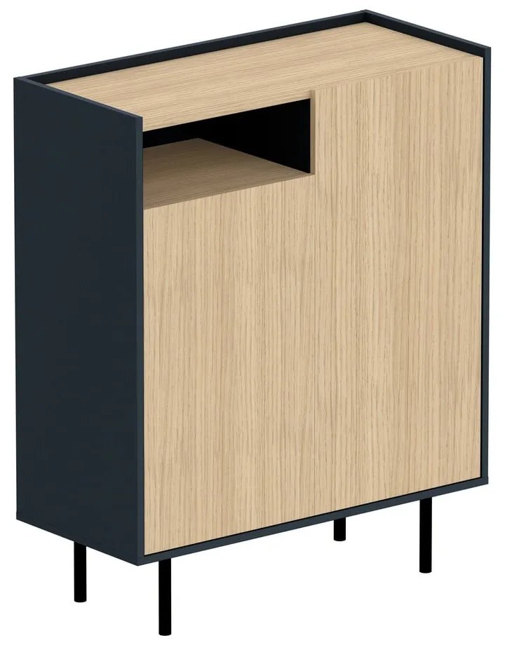 Scarpiera in rovere con decoro nero e naturale Sienna - TemaHome