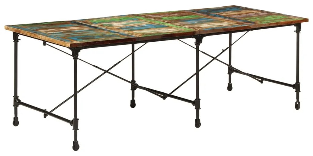 Tavolo Da Pranzo 220x90x77 Cm İn Legno Massello Di Recupero /
