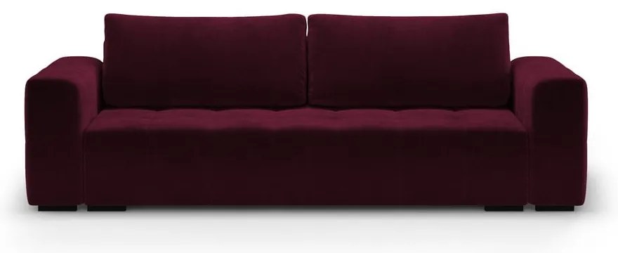 Divano letto in velluto rosso scuro Luca - Milo Casa