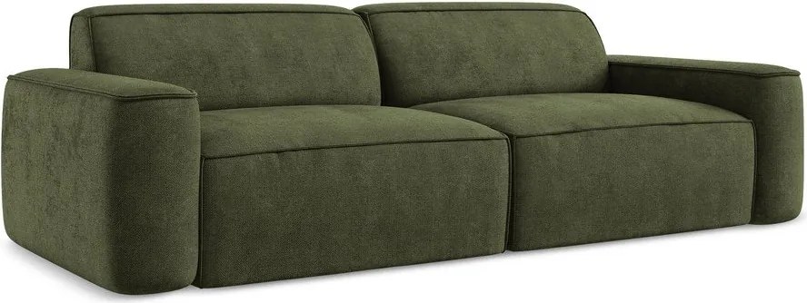 Divano verde con rivestimento in ciniglia 244 cm Omao – Makamii