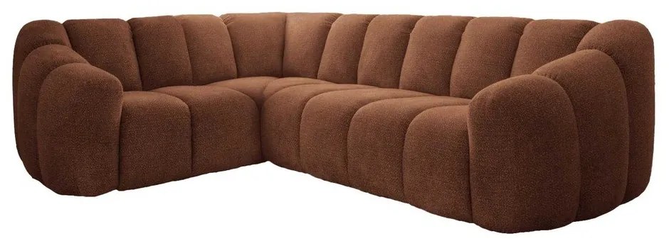 Divano angolare color terracotta (con penisola a sinistra/a L) Shell – Miuform