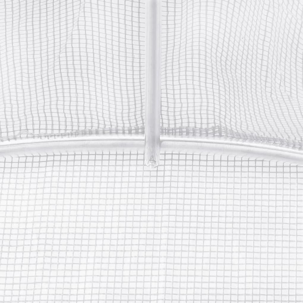 Serra con Telaio in Acciaio Bianco 18 m² 6x3x2 m