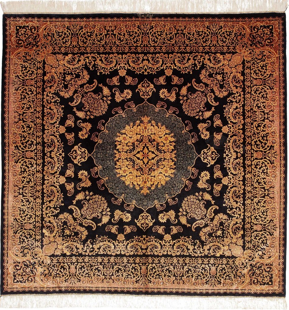 Ghom Tappeto 200x200 (Iran) Annodato A Mano