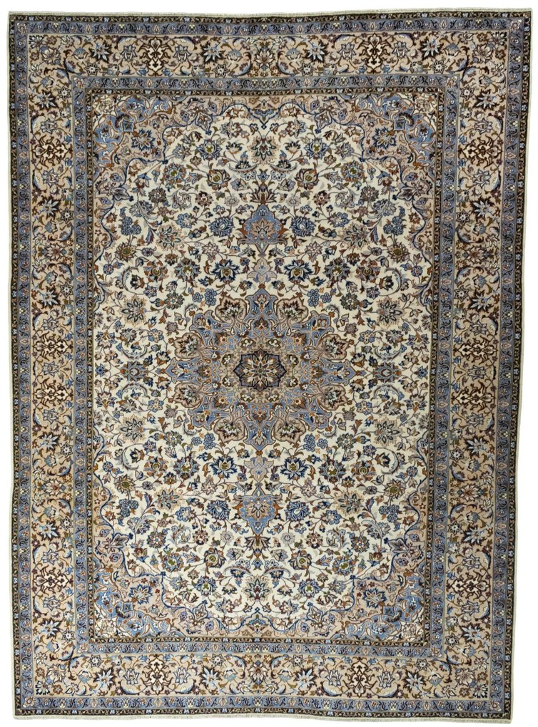 Najafabad Tappeto 410x300 Beige (Iran) Annodato A Mano