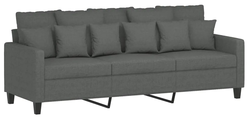 Set di divani 2 pz con cuscini grigio scuro in tessuto