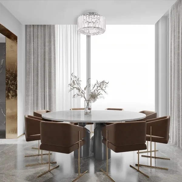 Plafoniera da soffitto VETRO, 1xE27/15W/230V, Ø 24,5 cm, cromo opaco