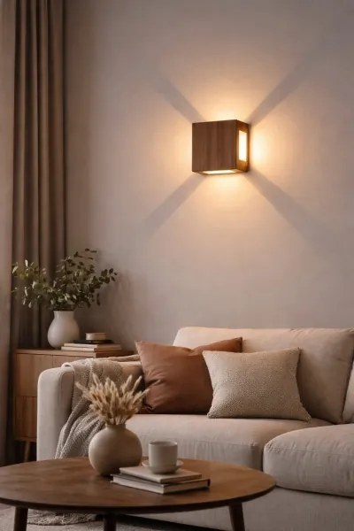 Brilagi - Applique da esterno a LED QUADRAY, 6W/230V, finitura effetto legno, IP54