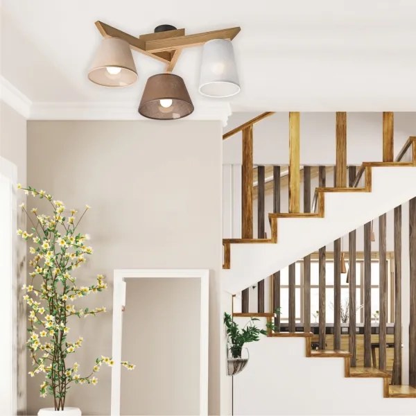 Plafoniera ANTONIO 3xE14/40W/230V rovere