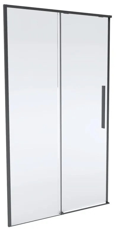 Porta doccia scorrevole Fit L 99 x H 200cm, Sp. 8 mm in vetro vetro senza finitura / trasparente profilo nero