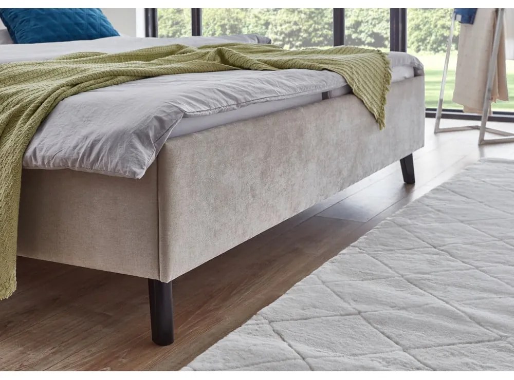 Letto matrimoniale imbottito beige con rete inclusa 160x200 cm Piano – Meise Möbel