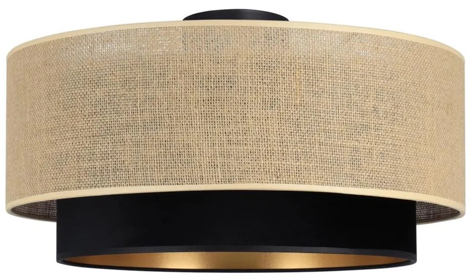 Lampada da soffitto SARTA 1xE27/60W/230V Ø 45 cm nero/iuta