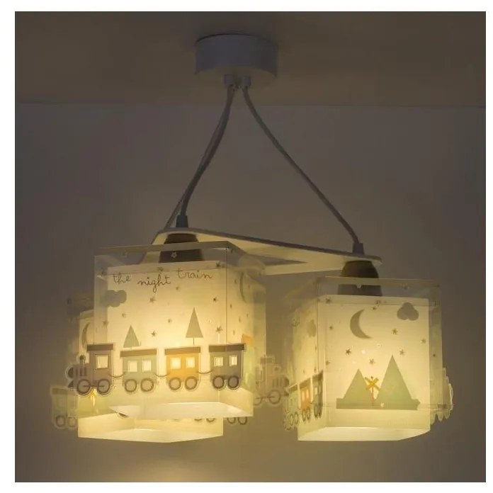 Dalber D-63534 - Lampadario per bambini TRAIN 3xE27/60W/230V