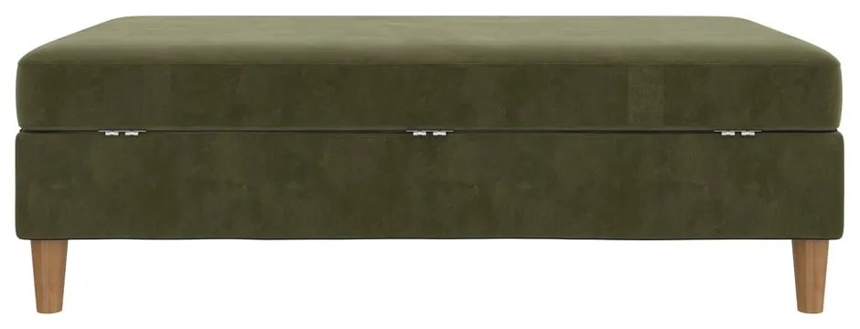 Poggiapiedi in velluto verde Lilly - Støraa