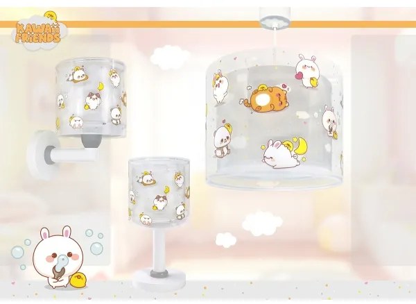 Dalber 41762E - Lampadario per cameretta KAWAII FRIENDS 1xE27/15W/230V grigio