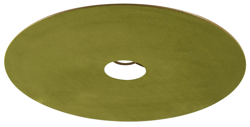 Paralume piatto velluto verde oro 45 cm