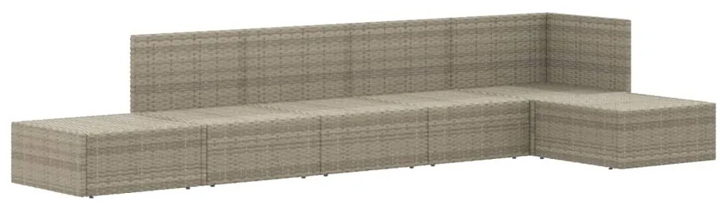 Set divani da giardino 6 pz con cuscini in polyrattan grigio