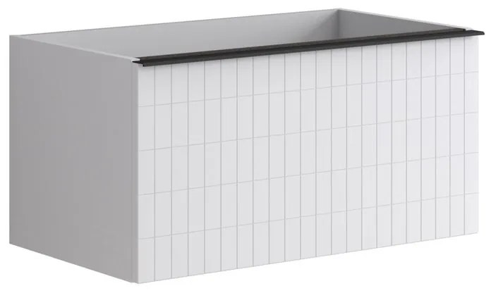 Mobile da bagno sotto lavabo Pixel grid bianco laccato L 80 x H 40 x P 45.5 cm 2 cassetti, lavabo non incluso