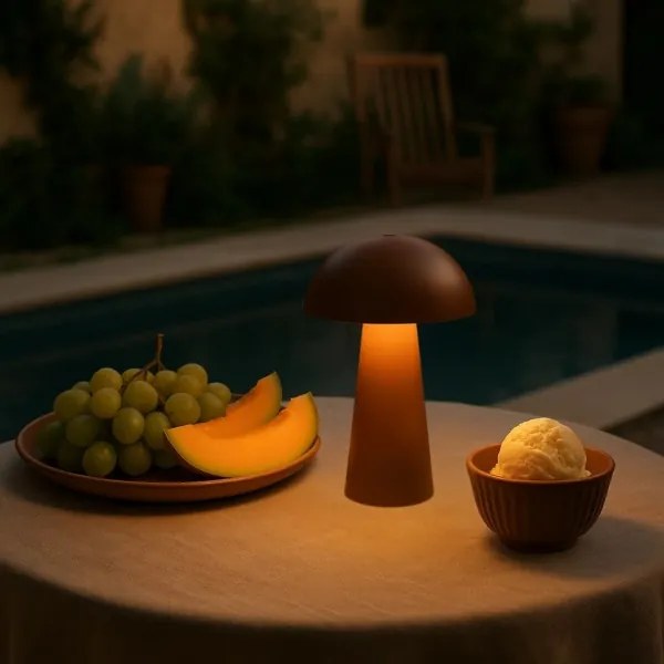 Rabalux 76039 - Lampada da esterno LED MIREO, dimmer tattile 1,5W/5V IP44, batteria 1200 mAh ricaricabile via USB, marrone