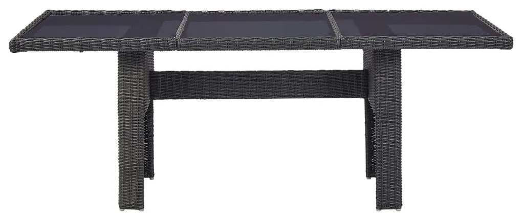 Set da pranzo per esterni 9 pz in polyrattan nero