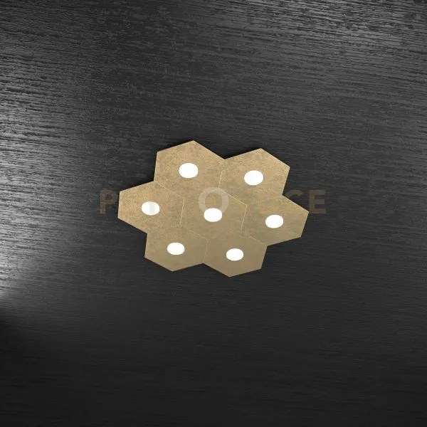 Hexagon applique-plafoniera 7 luci foglia oro 1142-7l-fo